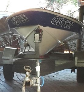 Dingo, Fibreglass Surf boat. 14ft super deep V. VERY rare on trailer