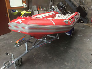 rib narwhal 4 meter boat 25 4 stroke mercury complete or will break ski dive hp