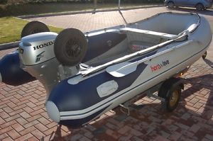 HONWAVE T35 AE INFLATABLE BOAT WITH HONDA 20HP 4 STROKE OUTBOARD MOTOR & TRAILER