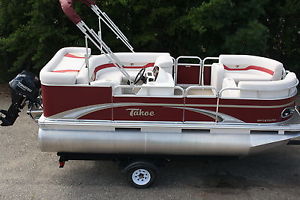 New 16 Ft high quality pontoon boat with 25 four stroke and trailer
