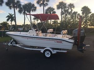 2001 Boston Whaler 18 Dauntless 115 Yamaha 4 Stroke Outboard Power Pole Trailer