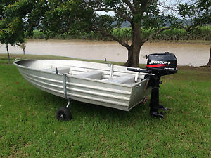 Tinnie boat 10 ft (3.1 metre) Ideal car topper 4 hp Mercury Outboard 4 stroke