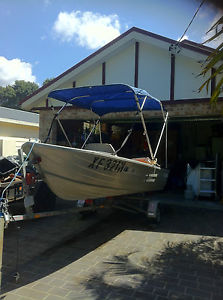Tinny 3.7m 15hp Yamaha, trailer