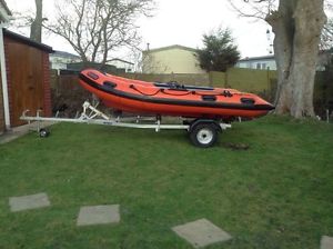 XS RIB 360 WITH 15HP 4 STROKE YAMAHA ENGINE plus SNIPE TRAILER - ex Rescue boat