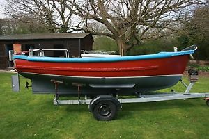 16ft Plymouth Pilot fishing / work boat inboard diesel with braked road trailer