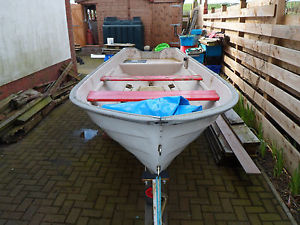 14.5ft G R P  open fishingboat on stainless steel trailor