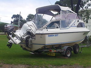 BOAT 17 FOOT with Honda 4 stroke 75hp ,Brooker trailer, aux motor mariner