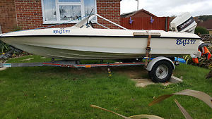 14ft Fletcher speedboat with Johnson 60 out board and Rapede trailer & doughnut