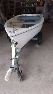 Fishing and or tender boat 10  FT GRP CLINKER STYLE VERY NICE WITH ROAD TRAILER