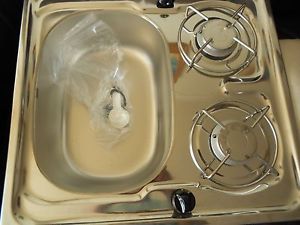 plastimo stainless steel 2 burner hob  & sink