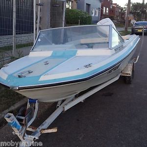PRIDE 4.65M Fibreglass Runabout Hull on Gal Unreg Trailer Good Project Boat