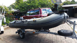Aquos 3.8m, aluminium flat floor + Galvanised trailer full year rego + 8HP Yam