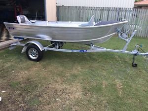 boat , 3.9 stessl tinny, oceanic trailer
