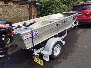 Quintrex 350 Explorer with Mercury 15 HP and Trailer (Nearly New - 6 Months Old)