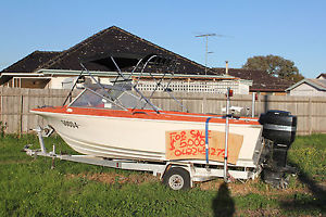 Boat and trailer, 5.2 meter fibreglass SeaFarer