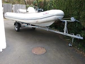 Avon 4.I mtr rib tender fishing boat galvanised trailer no outboard engine