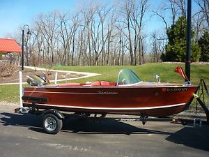 vintage 1957 Century Palamino outboard wood classic runabout