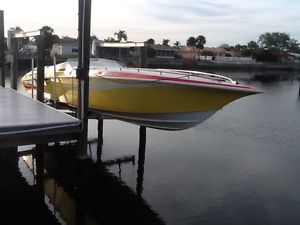 1995 fountain lighting twin hp500s staggered with trailer