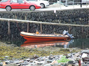 Humber 5.5m RIB with Yamaha 30hp Outboard on Trailer.