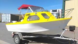 16ft Half Cabin Fishing Boat Clean and Tidy ,50 hp Johnson,good fishing boat