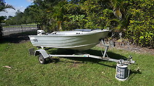 12 FOOT TINNIE ON TRAILER 15HP OUTBOARD