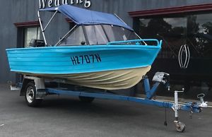 1996 Stessl Aluminium Hull 4.5m Boat Runabout Fishing Mercury 50hp with Trailer