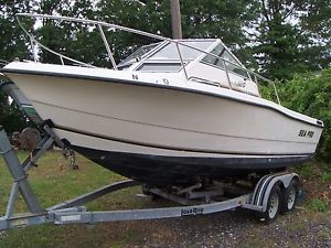 1994 Sea Pro 210 Boat Walkaround Cuddy w/ Load Rite Tandem Axle Roller Trailer