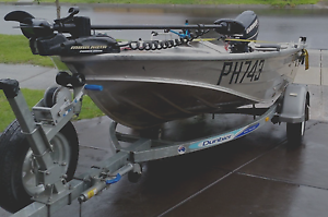 Quintrex 390 Explorer Tinny 25hp Etec and Dunbier tralier