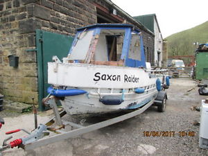 Sea fishing boat 18ft aluminum hull with trailer
