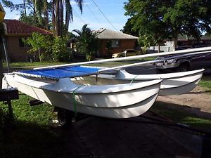 14 foot catamaran and trailer in pretty good condition