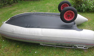 INFLATABLE KEEL DINGHY WITH FOLDING STAINLESS STEEL LAUNCHING WHEELS