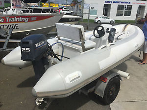 Aquapro 12' Inflatable rigid hull centre console boat electric start 25HP Yamaha