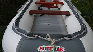 suzumar DS 390 inflatable rib sib boat ali floor on galv trailer
