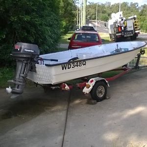 12FT Fiberglass boat with trailer 18 Hp Motor, No RWC, NO REGO