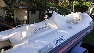 Aquos 3.9m Fibreglass Ridge Inflatable Boat with Tilt Trailer