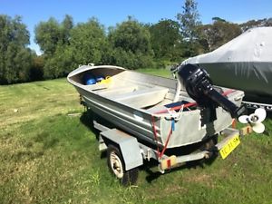 Savage Deep Vee Tinny and 15hp Motor and trailer