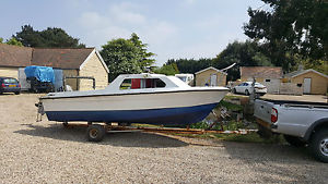 16 ft Fibreglass Fast mmotor Fishing Boat with Evinrude 60 outboard and Trailer