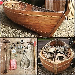 15ft Classic Wooden Motor Boat Project - Dinghy Clinker Carvel Vintage Launch