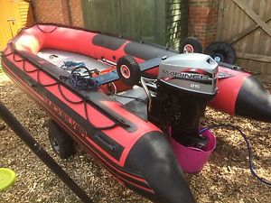 Quicksilver 4.2m inflatable boat with 20hp Mariner and trailer