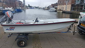 DELL QUAY DORY 11FOOT WITH MARINER 15HP OUTBOARD AND TRAILER IN EXETER
