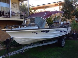 16ft Quintrex with 50 Evinrude and electric motor