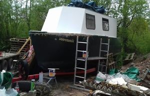 canal river liveaboard barge house boat cruiser narrowboat unfinished project