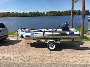 12.5' SeaEagle Inflatable Boat, 25 hp Yamaha Motor and Trailer