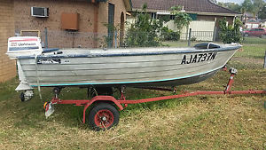 3.8 Meter Tinny 25 Horse Power Outboard, Registered Trailer