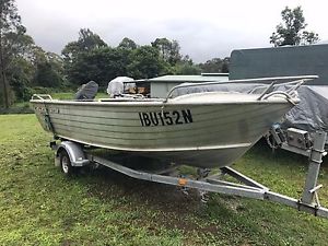 15ft (4.5m) ALUMINIUM TINNIE  50 hp motor/ FISHING BOAT & TRAILER