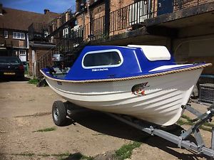 13ft FISHING DAY BOAT,MARINER 5HP,TRAILER,ROD HOLDERS,NEWLY REFURBISHED,ORKNEY