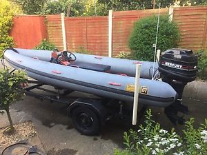Flatacraft Force 4 4m RIB + 40hp Mercury 2 Stroke Outboard Engine Boat