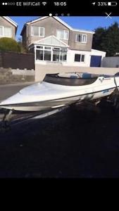 Simms super v 14 foot speedboat with trailer speed boat no reserve
