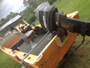 Aluminium SAVAGE 14 ft 25 hp blue band mercury side centre steer