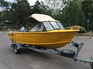ALUMINIUM BOAT STACER 470 ALLOY RUNABOUT  YAMAHA 60HP OUTBOARD MACKAY TRAILER